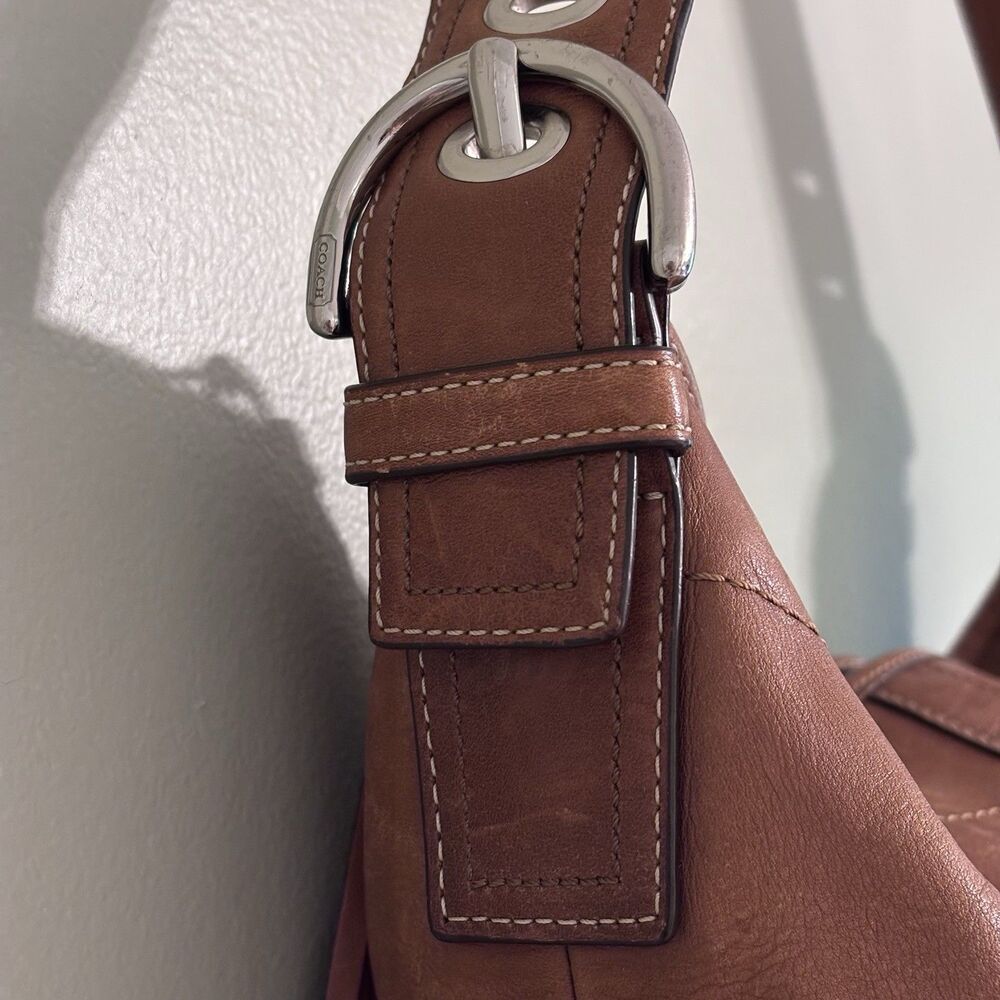 Vintage 2006 Coach Soho Hobo Brown Leather Shoulder Bag Purse Tassel F08A03 - Picture 9 of 13